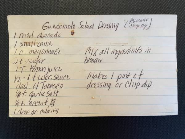 Original recipe card IMG_9107