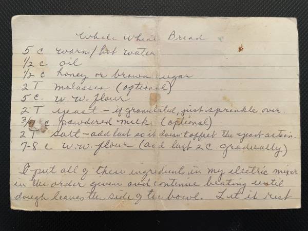 Original recipe card IMG_9134