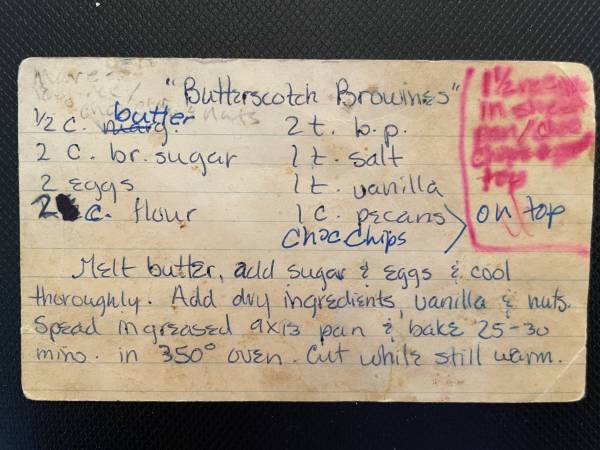 Original recipe card IMG_9213