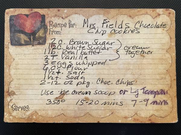 Original recipe card IMG_9217