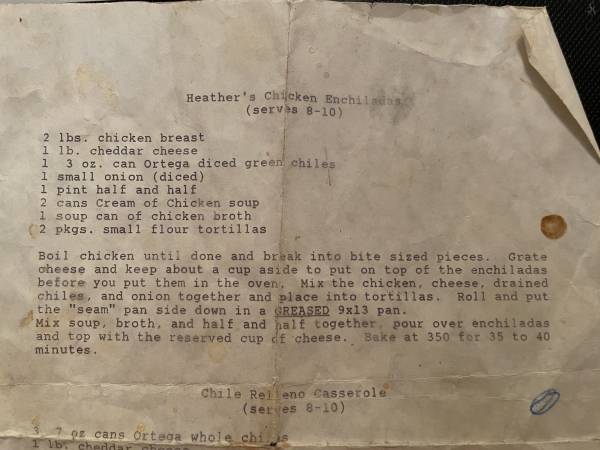 Original recipe card IMG_9274