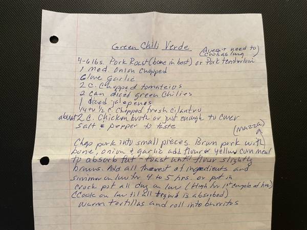 Original recipe card IMG_9285