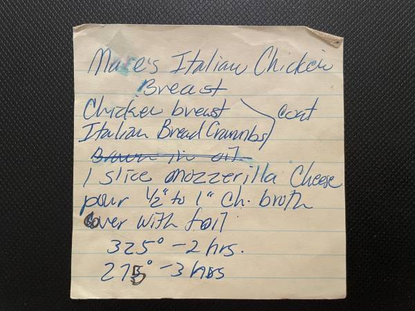 Original recipe card IMG_9370