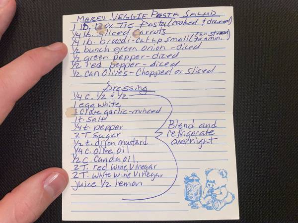 Original recipe card IMG_9395