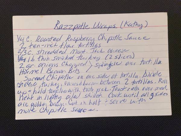 Original recipe card IMG_9409