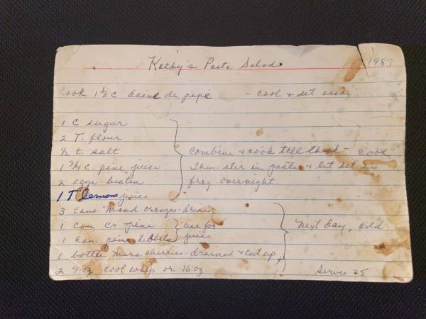Original recipe card IMG_9445