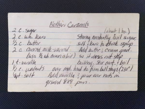 Original recipe card IMG_9498