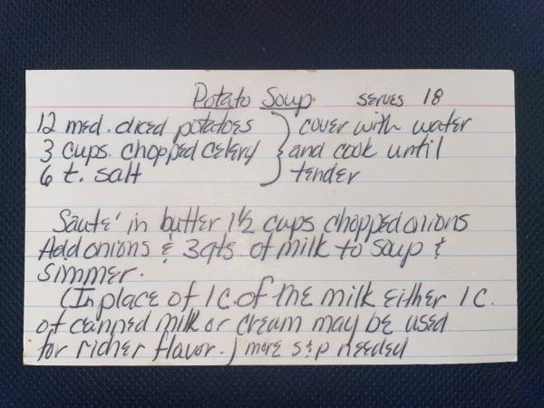 Original recipe card IMG_9535