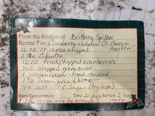 Original recipe card IMG_9553